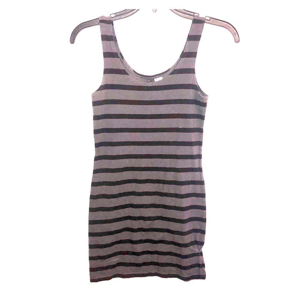 Grey and Black Striped Dress